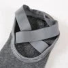 Women Non-slip Yoga Socks Criss Cross Pilates Socks for Ballet Dance Fitness - Grey