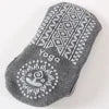 Women Non-slip Yoga Socks Criss Cross Pilates Socks for Ballet Dance Fitness - Grey