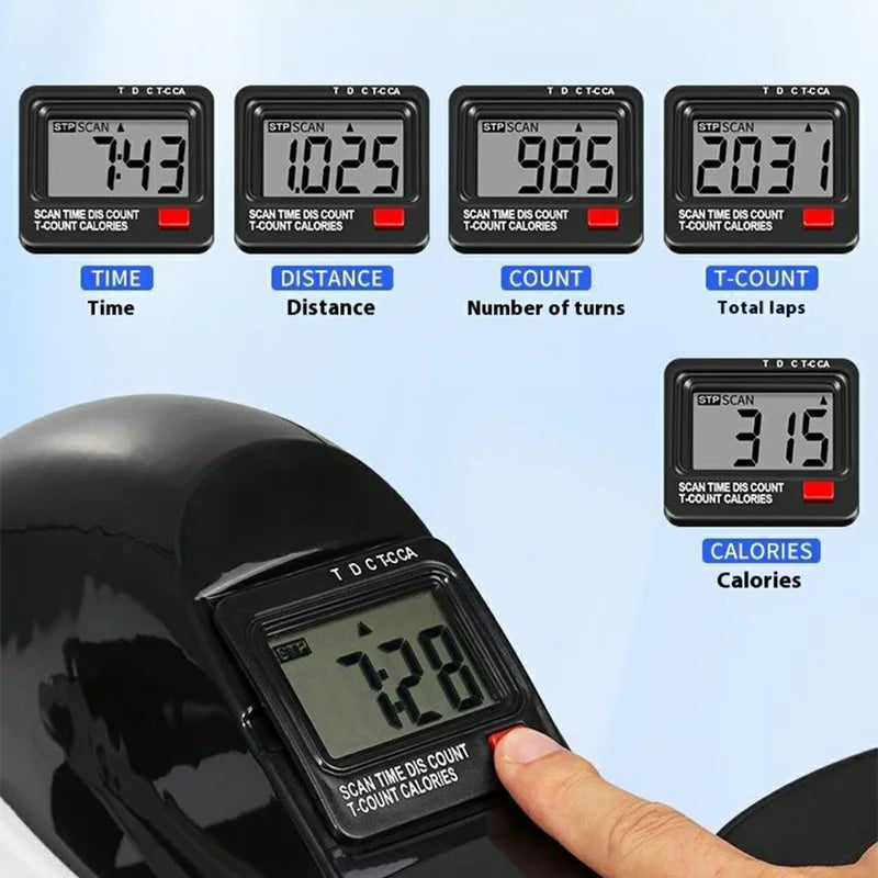 Mini Pedal Exercise Bike with LED Display Under Desk Exercise Equipment Arm and Leg Trainer (No Battery)