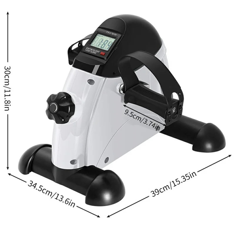 Mini Pedal Exercise Bike with LED Display Under Desk Exercise Equipment Arm and Leg Trainer (No Battery)
