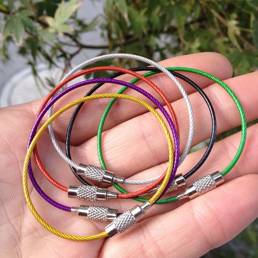 10Pcs Colorful EDC Wire Keychain Cable