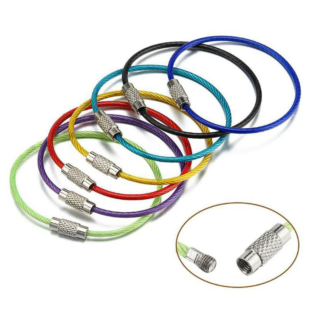 10Pcs Colorful EDC Wire Keychain Cable