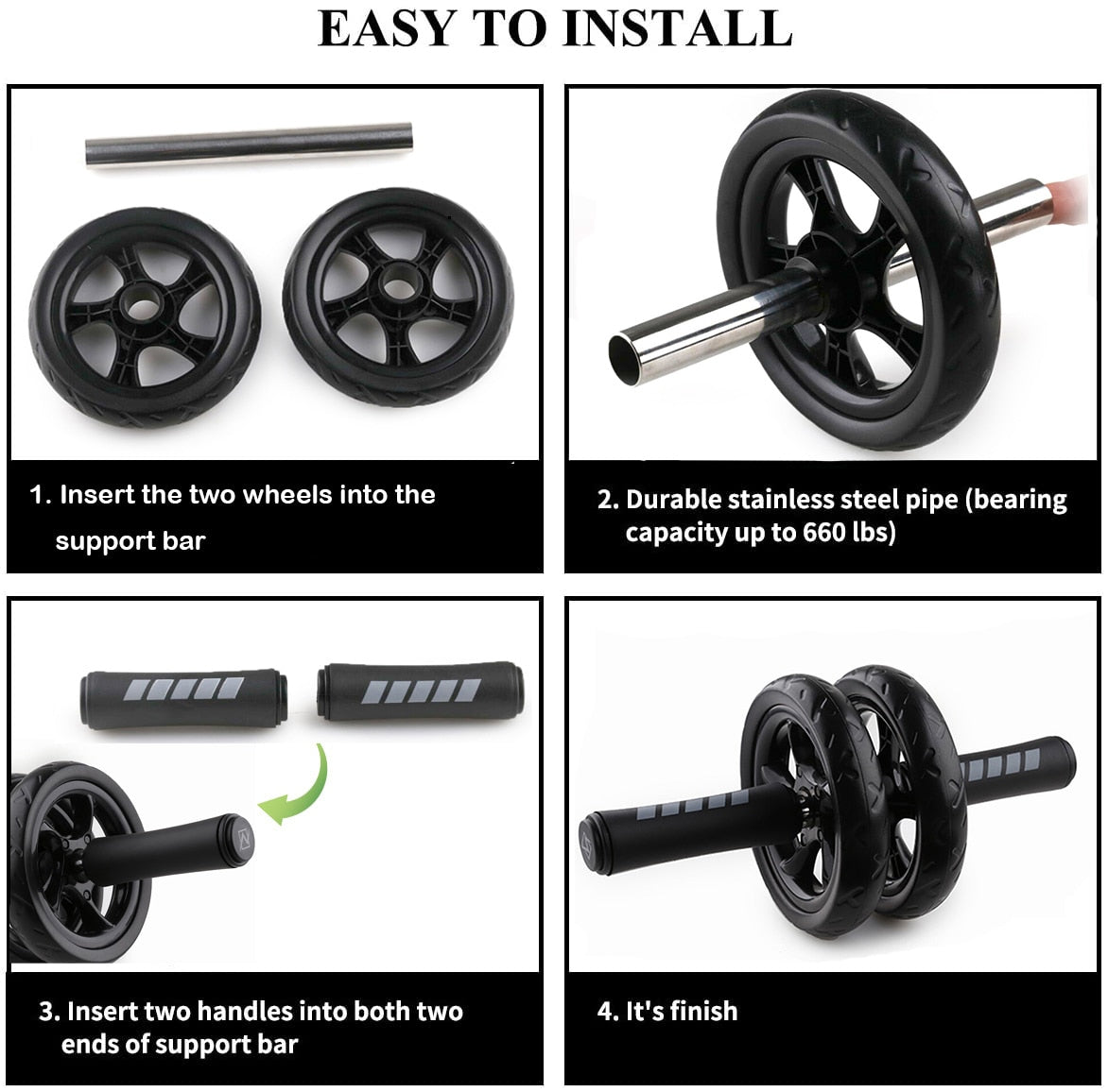 AB Roller Non-slip 15CM Tire Gym Exercise Abdominal Wheel Roller