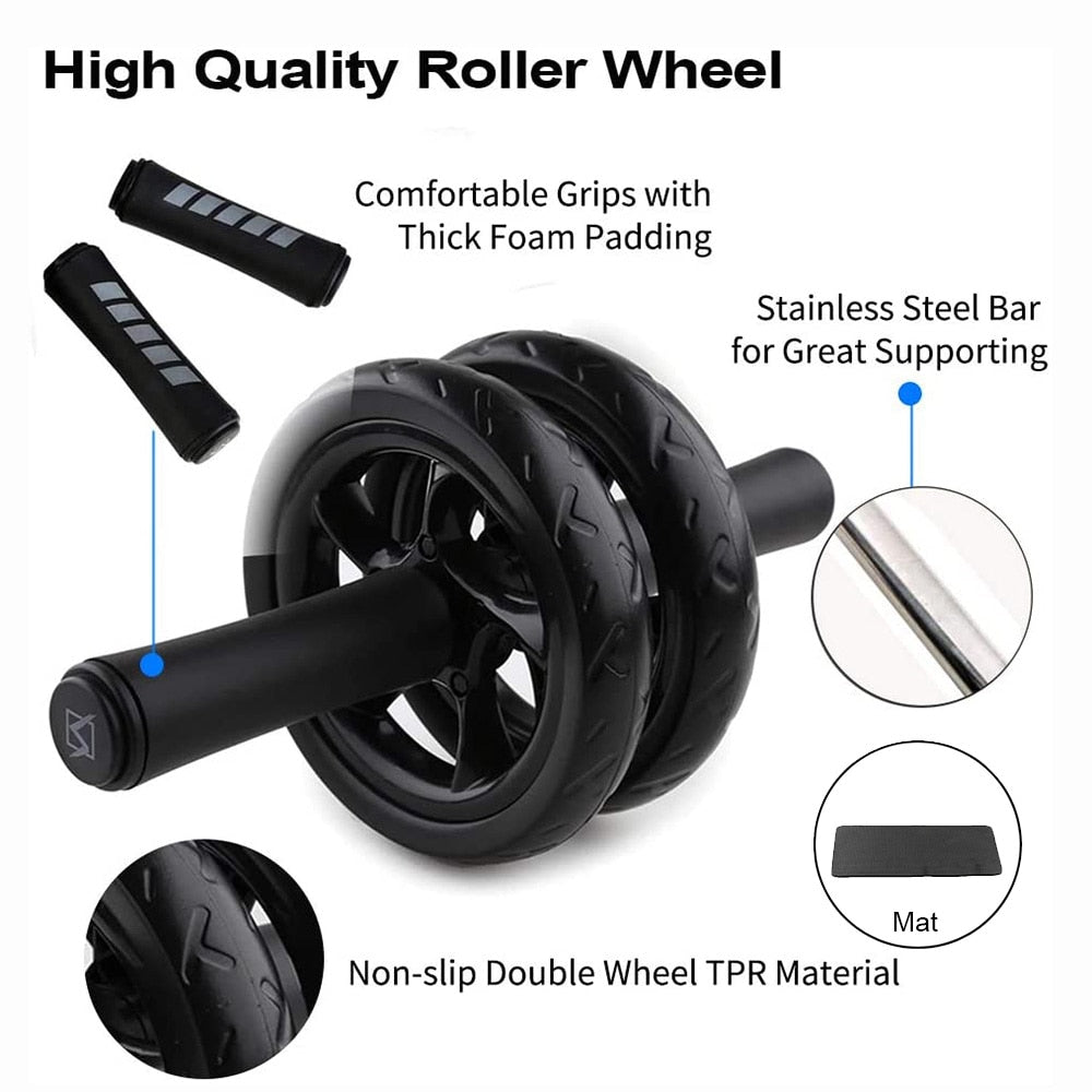 AB Roller Non-slip 15CM Tire Gym Exercise Abdominal Wheel Roller