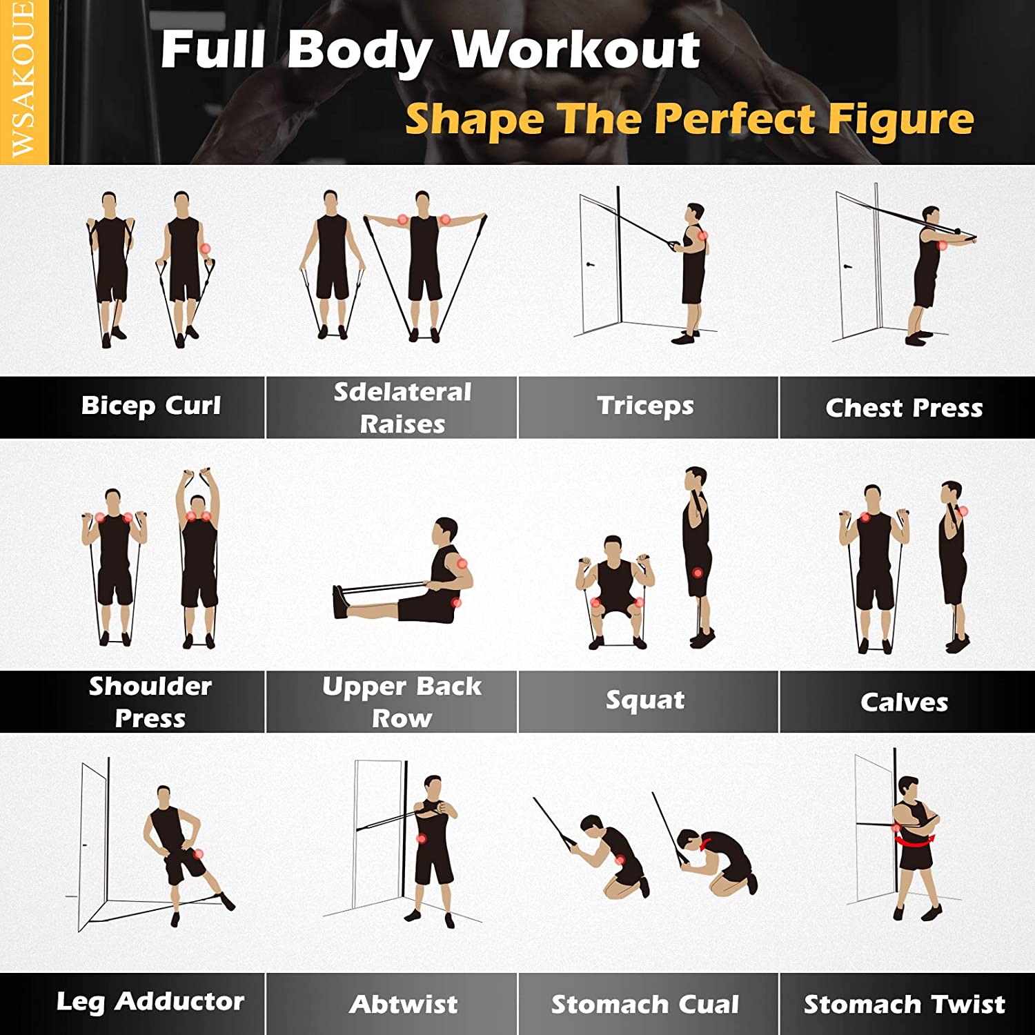 Yoga Rubber Pulling Loop Set for Men Home Gym Exercise Equipment