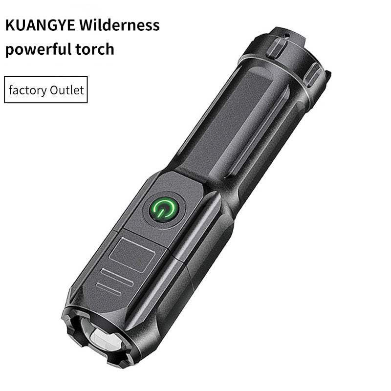 Telescopic Zoom Strong Light Flashlight