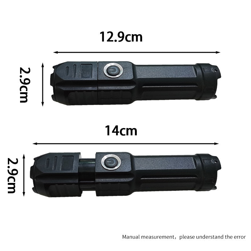 Telescopic Zoom Strong Light Flashlight
