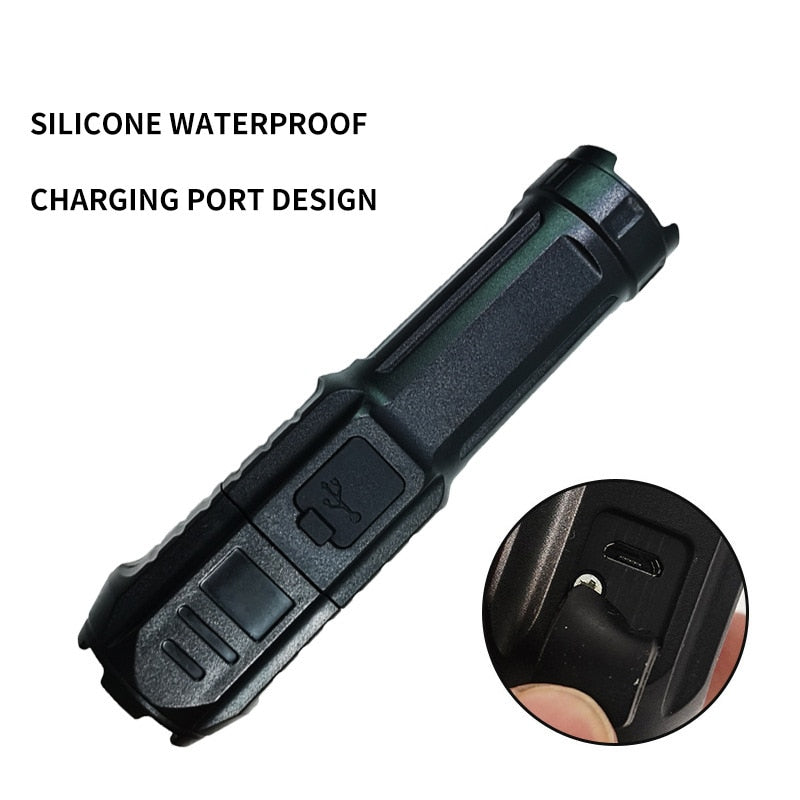 Telescopic Zoom Strong Light Flashlight