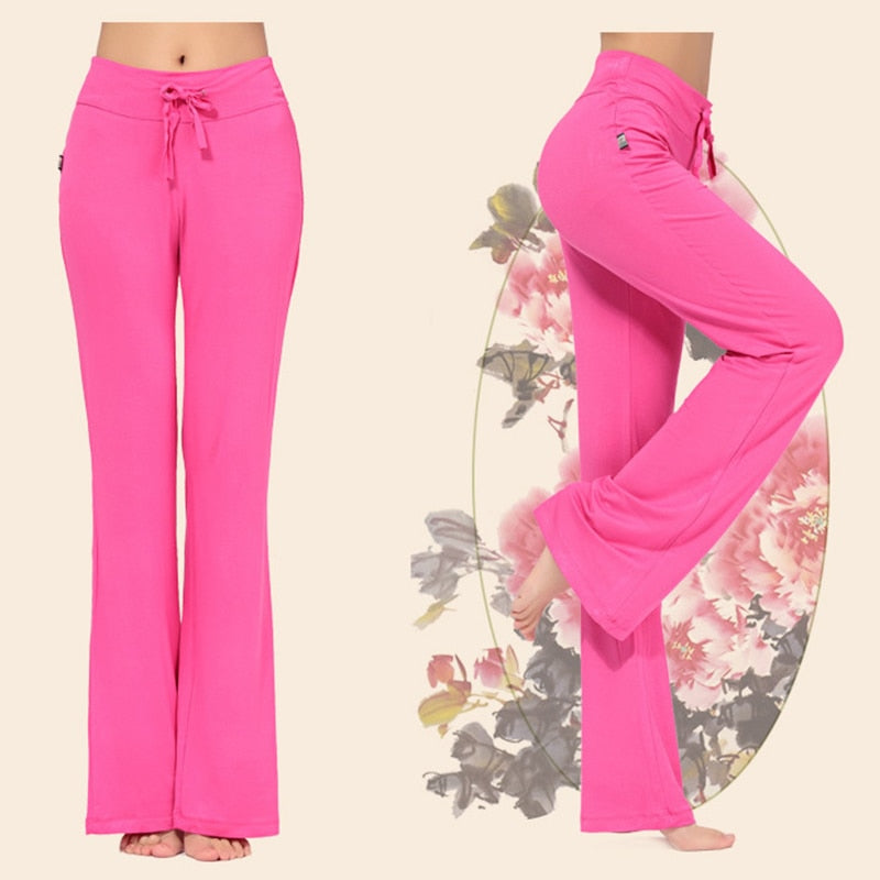 Womens Yoga Pants Wide Leg Comfy Drawstring