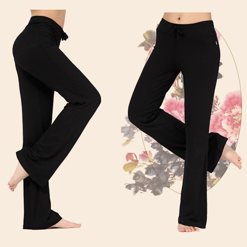 Womens Yoga Pants Wide Leg Comfy Drawstring