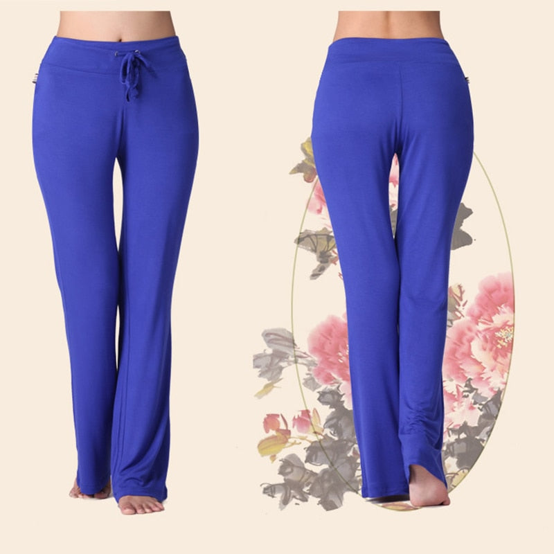 Womens Yoga Pants Wide Leg Comfy Drawstring