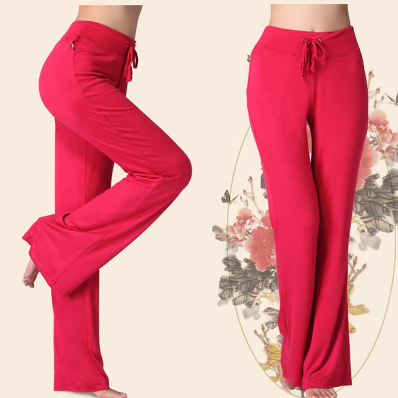 Womens Yoga Pants Wide Leg Comfy Drawstring