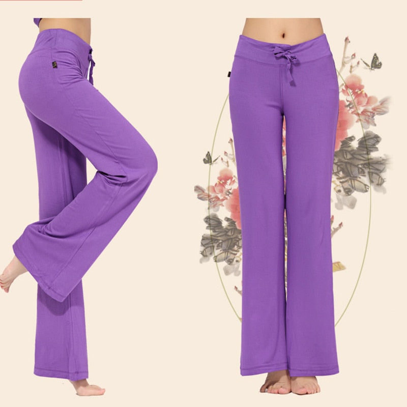 Womens Yoga Pants Wide Leg Comfy Drawstring