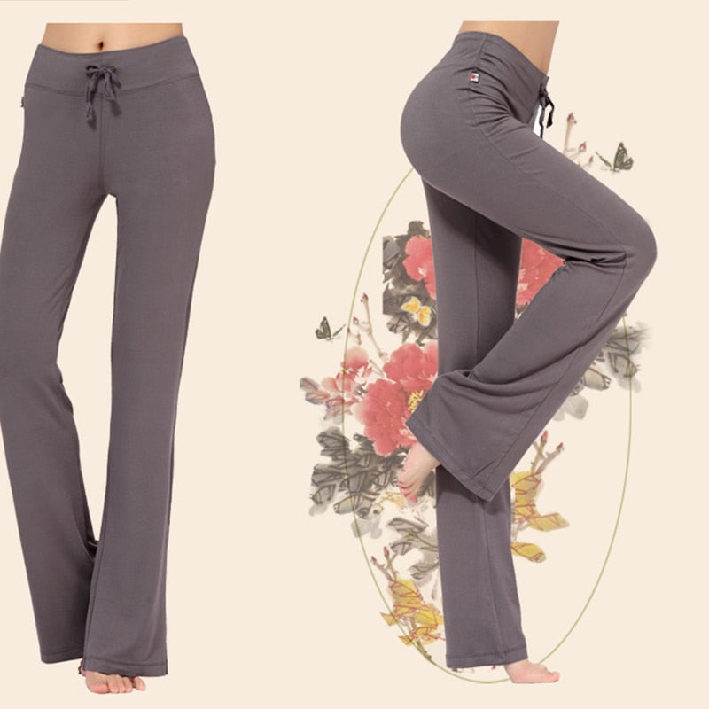 Womens Yoga Pants Wide Leg Comfy Drawstring