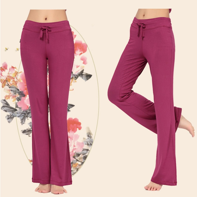 Womens Yoga Pants Wide Leg Comfy Drawstring