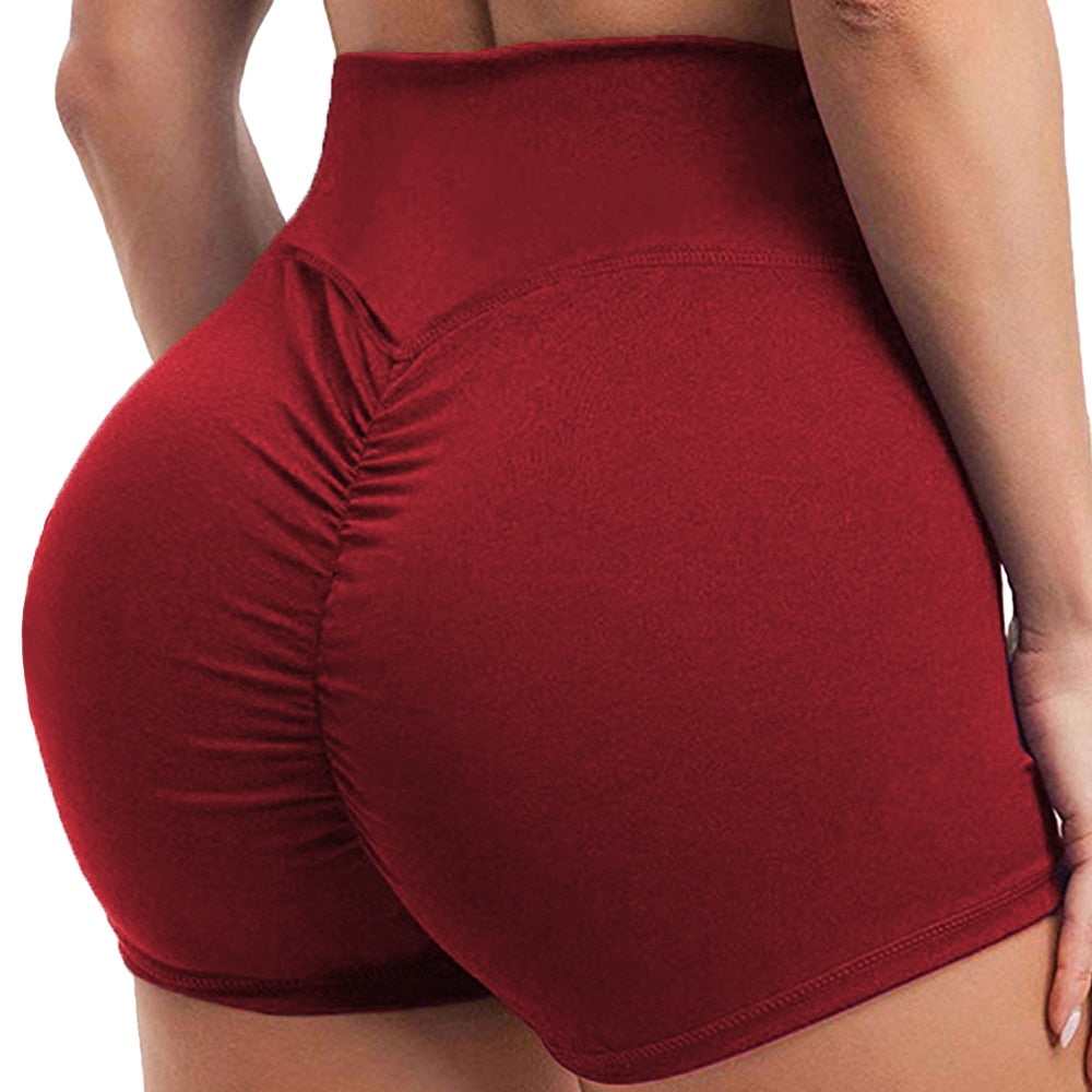 Womens High Waisted Leopard Yoga Shorts Scrunch Butt