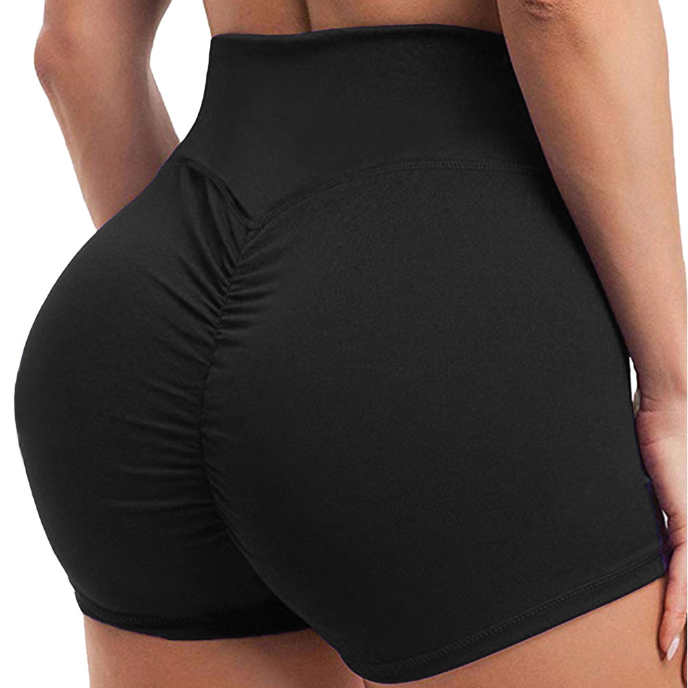 Womens High Waisted Leopard Yoga Shorts Scrunch Butt